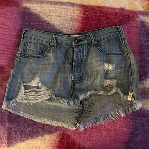 One Teaspoon distressed denim mini skirt #fairy #western #softsummer